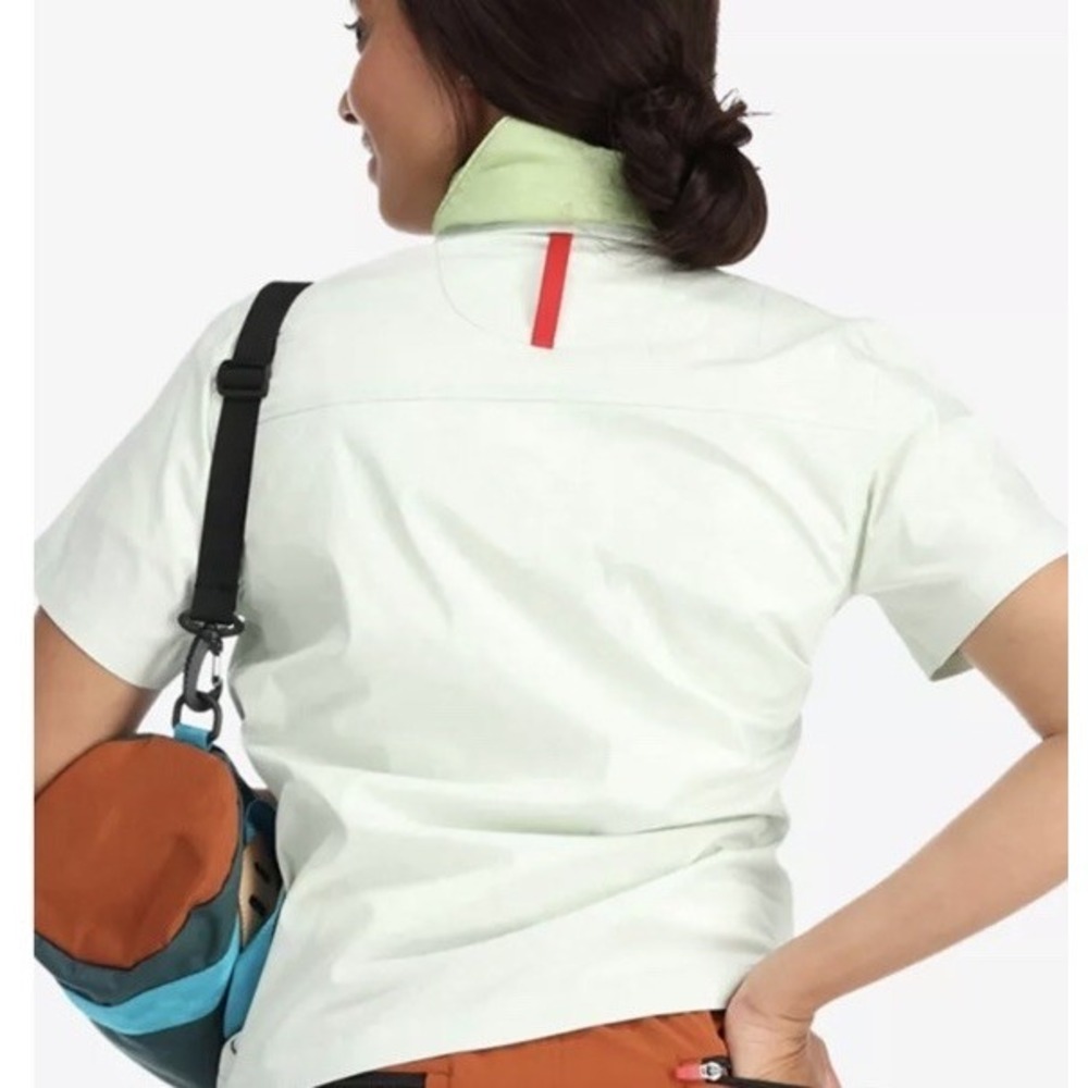Topo Designs Light Green Mint Short Sleeve Buttonup Shirt Womens Size Small NWT - Picture 2 of 15